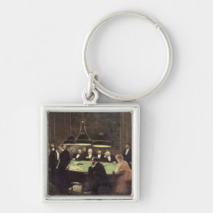 The Gaming Room at the Casino, 1889 Key Ring