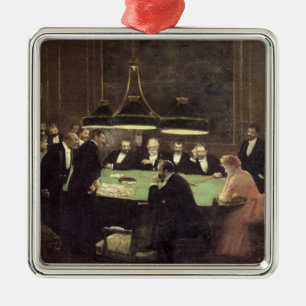 The Gaming Room at the Casino, 1889 Metal Ornament