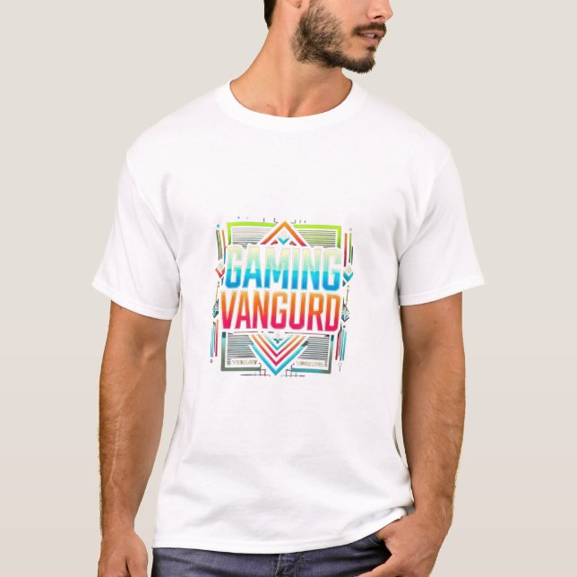 The "Gaming Vanguard" T-shirt design features (Front)