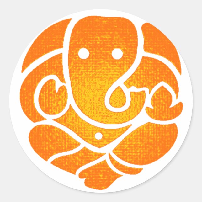 THE GANESH LOVE CLASSIC ROUND STICKER (Front)