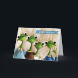 The Gang - Birthday Card<br><div class="desc">A friendly greeting from a gang of frogs. Feel free to  customise for any occasion... Birthday,  Welcome,  Farewell,  or just plain Hi! 
Artwork is ©studiodudaart</div>