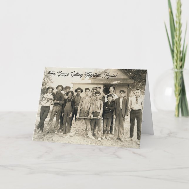 The Gang's Getting Together Folded Invitation (Front)