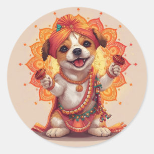 The Garba Guardian Classic Round Sticker