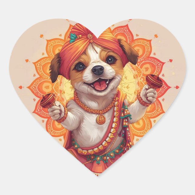 The Garba Guardian Heart Sticker (Front)