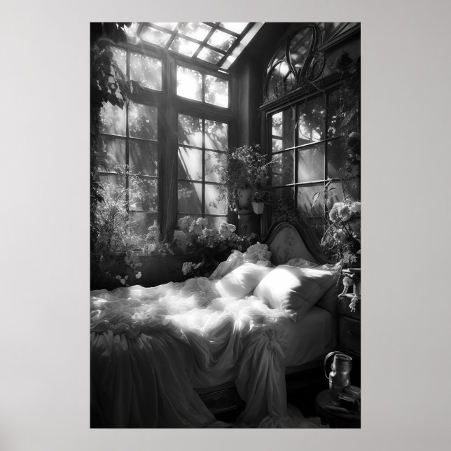 The garden boudoir B&W photo Poster (Front)