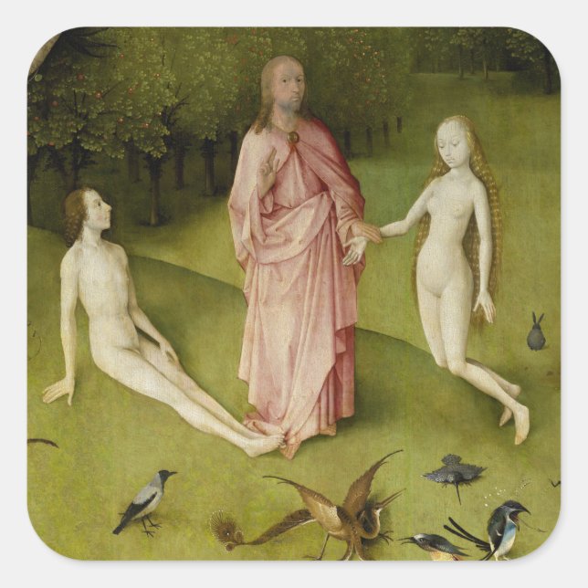 The Garden of Earthly Delights, Fifteenth Century Square Sticker (Front)