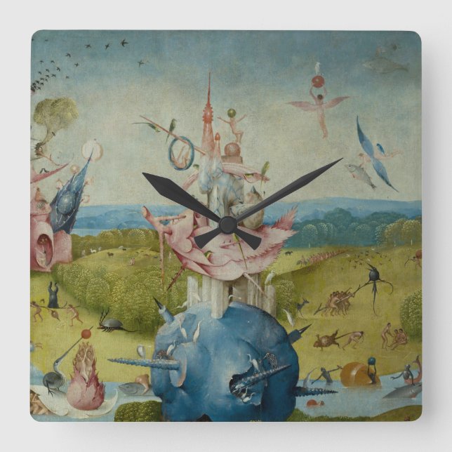 The Garden of Earthly Delights Square Wall Clock (Front)