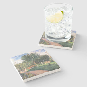 The Garden of Les Mathurins Camille Pissarro Stone Coaster