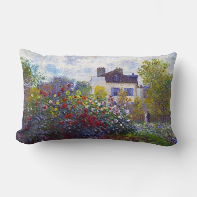 The Garden of Monet at Argenteuil Claude Monet Lumbar Cushion (Front)