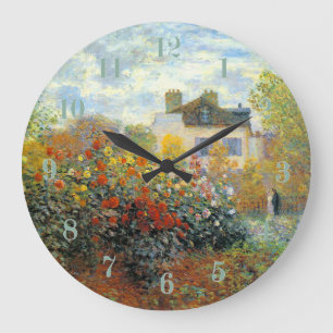 The Garden of Monet at Argenteuil Fine Art Large Clock