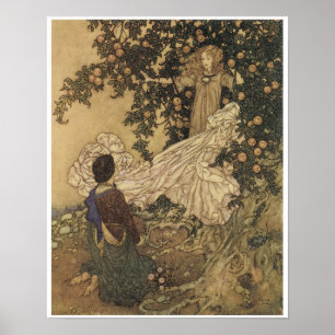 The Garden Of Paradise, Vintage Fairy Painting Poster