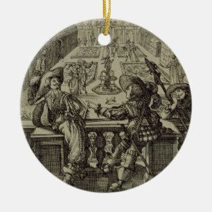 The garden of the French nobility, c.1640 (engravi Ceramic Tree Decoration