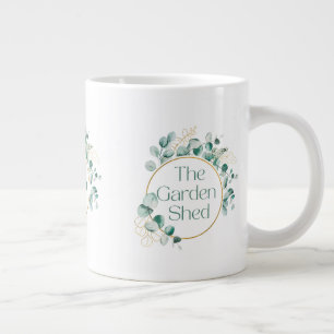 The Garden Shed Coffee, Botanical Greenery Gift Large Coffee Mug