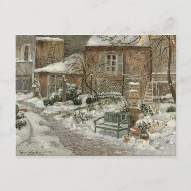 The Garden under Snow, 1909 Postcard (Front)