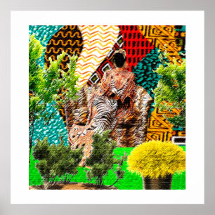 The Garden Within: Afrocentric Silhouette Poster