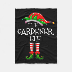 The Gardener Elf Matching Family Group Christmas P Fleece Blanket