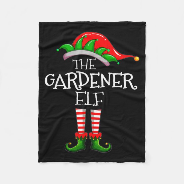 The Gardener Elf Matching Family Group Christmas P Fleece Blanket (Front)