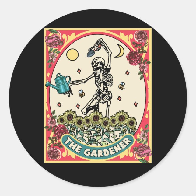 The Gardener Tarot Card Gardening Planting Lover P Classic Round Sticker (Front)