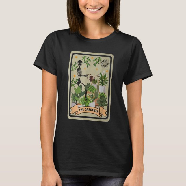 The Gardener Tarot Card Gardening Planting  Plant  T-Shirt (Front)