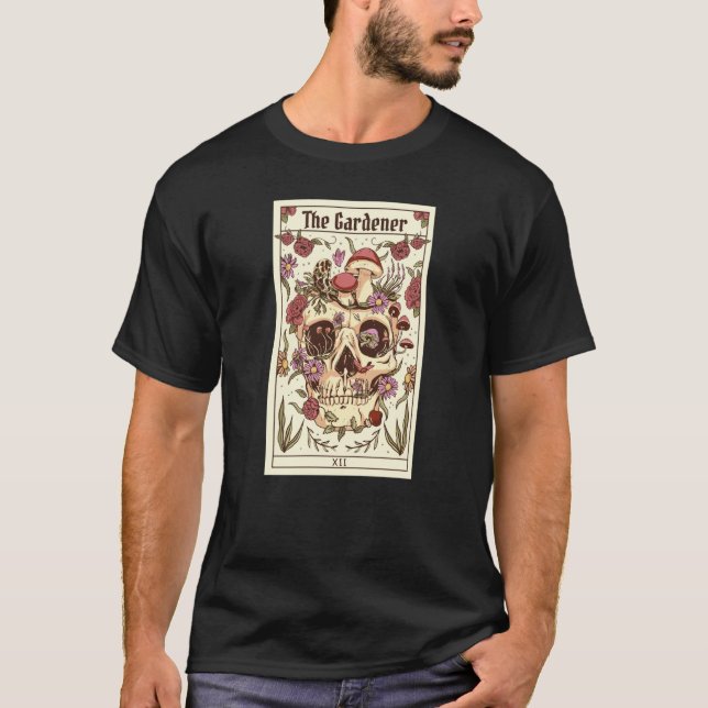 The Gardener Tarot Card Plants Nature Outdoors T-Shirt (Front)