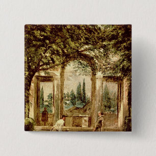 The Gardens of the Villa Medici in Rome 15 Cm Square Badge