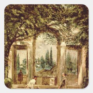 The Gardens of the Villa Medici in Rome Square Sticker
