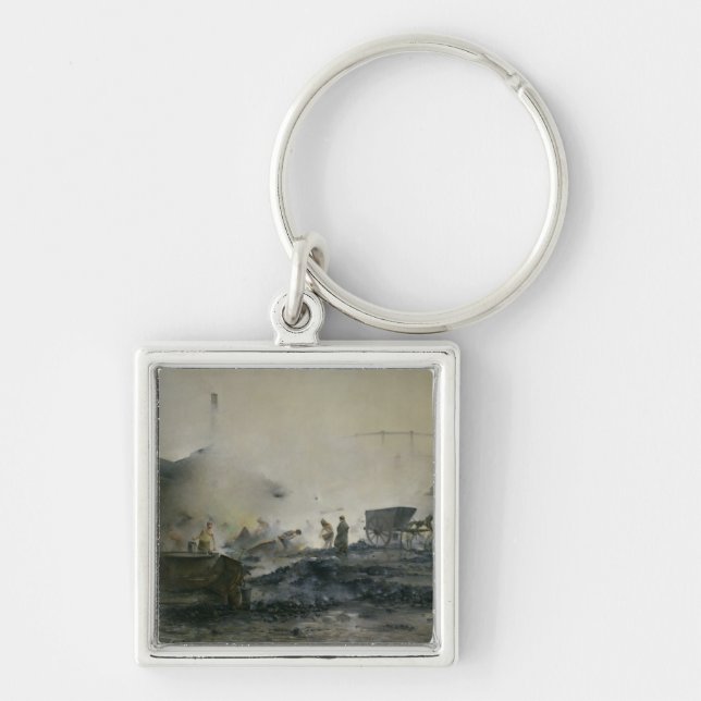 The Gas Factory at Courcelles, 1884 Key Ring (Front)