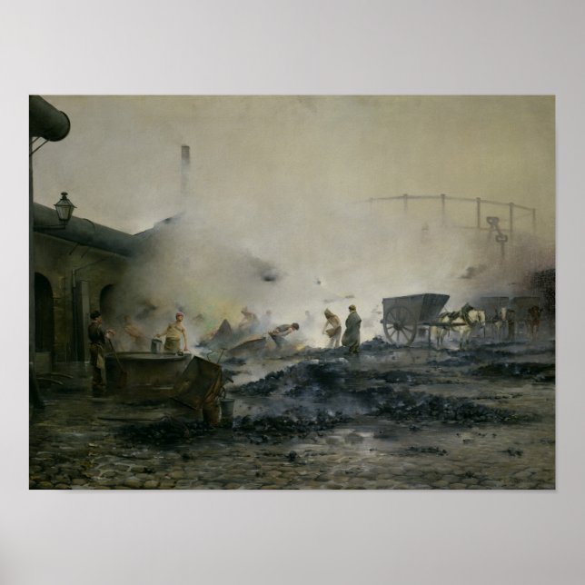 The Gas Factory at Courcelles, 1884 Poster (Front)