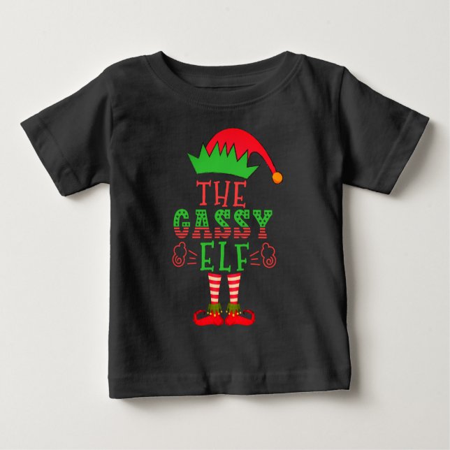 The Gassy Elf Family Matching Christmas Pajama Baby T-Shirt (Front)