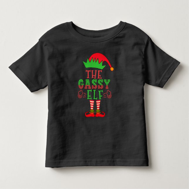 The Gassy Elf Family Matching Christmas Pajama Toddler T-Shirt (Front)