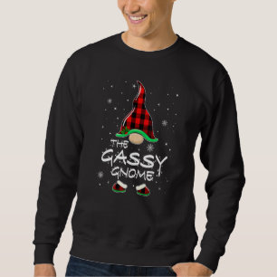 The Gassy Gnome Red Buffalo Plaid Christmas Pajama Sweatshirt