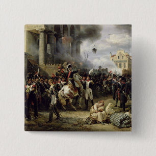The Gate at Clichy during the Defence of Paris 15 Cm Square Badge