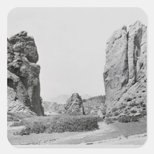 The Gateway and Pike's Peak Square Sticker (Front)