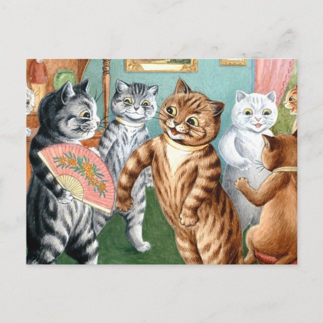 The Gathering by Louis Wain Postcard (Front)