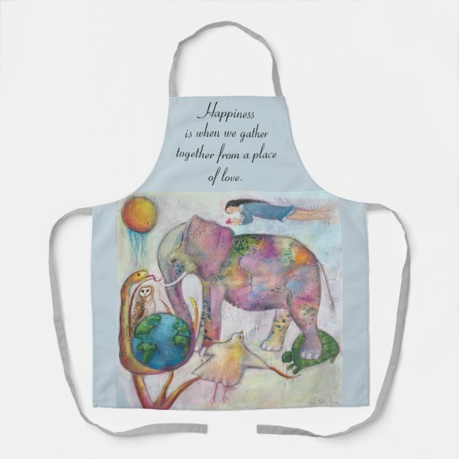 The Gathering Whimsical Animals Art Apron (Front)