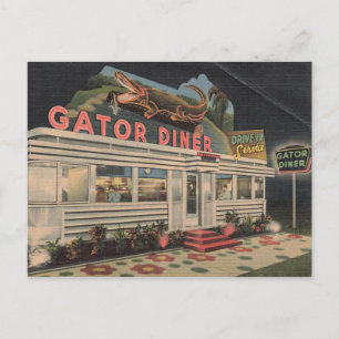 The Gator Diner Vintage Postcard