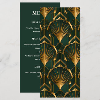 The Gatsby Art Deco Wedding Menu Card