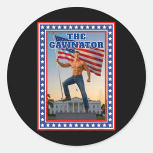 The Gavinator Funny Gavin Newsom Trolling Trump Me Classic Round Sticker