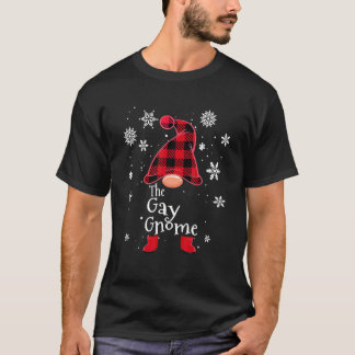 The Gay Gnome Buffalo Plaid Xmas Pyjamas Matching T-Shirt