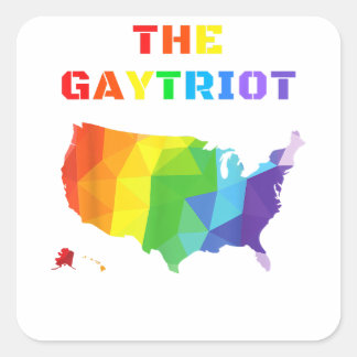 THE GAYTRIOT. Gay Patriot, Gay American, Gay Pride Square Sticker
