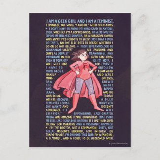 The Geek Girl’s Litany for Feminism Postcard