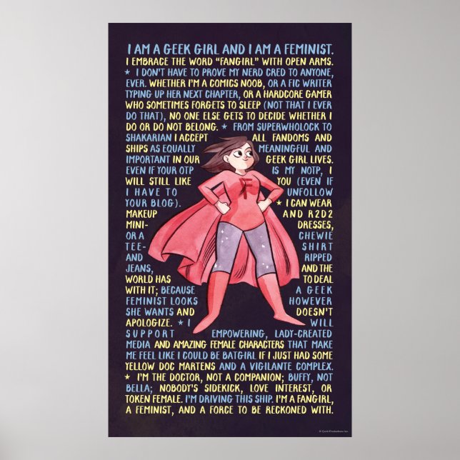 The Geek Girl’s Litany for Feminism Poster (Front)
