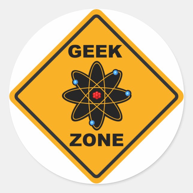The Geek Zone Sign Classic Round Sticker (Front)