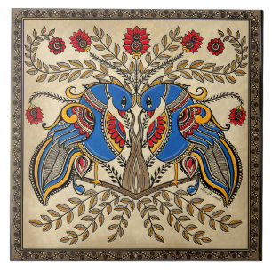 The Gemini peacocks Ceramic Tile