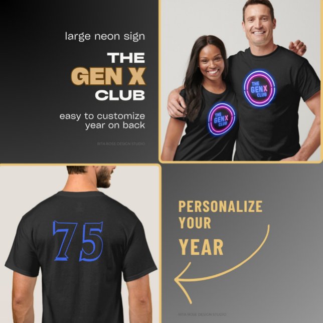THE GEN X CLUB With Year T-Shirt (Creator Uploaded)