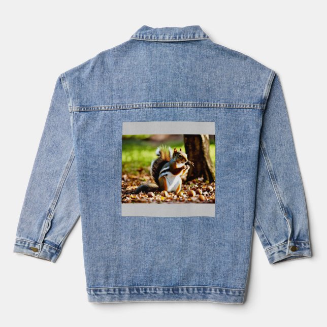 The Generous Squirrel Denim Jacket (Back)