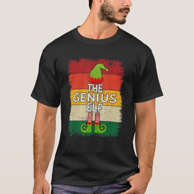 The Genius Elf Matching Group Christmas Party Paja T-Shirt (Front)