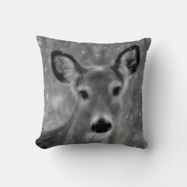 The Gentle Face Of A Deer Cushion (Front)