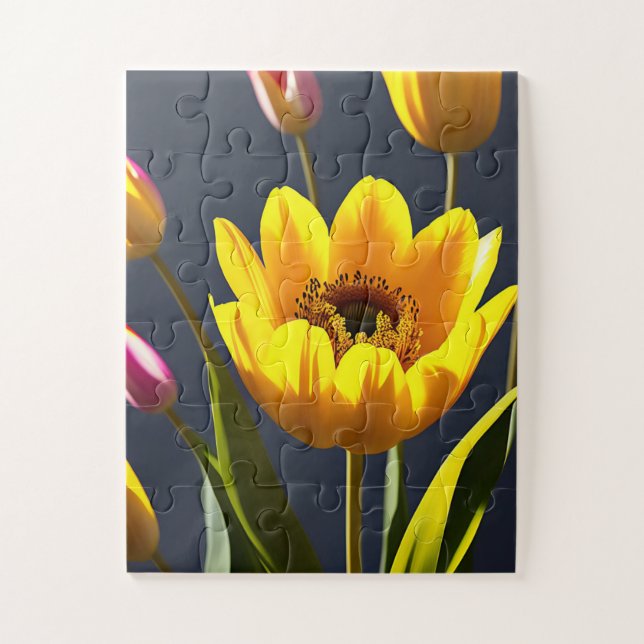 The Gentle Touch Of Tulips, Jigsaw Puzzle (Vertical)
