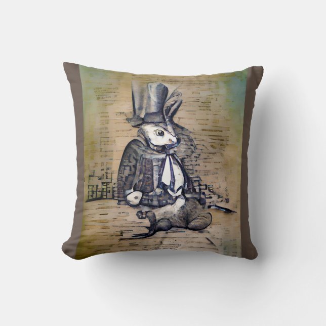 The Gentleman Rabbit Cushion (Front)